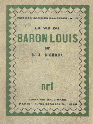cover image of La vie du baron Louis